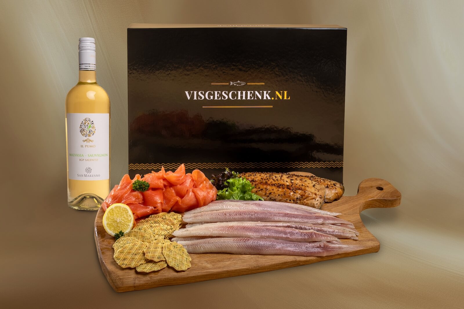 Visgeschenk de Luxe XL & Sauvignon-Malvasia