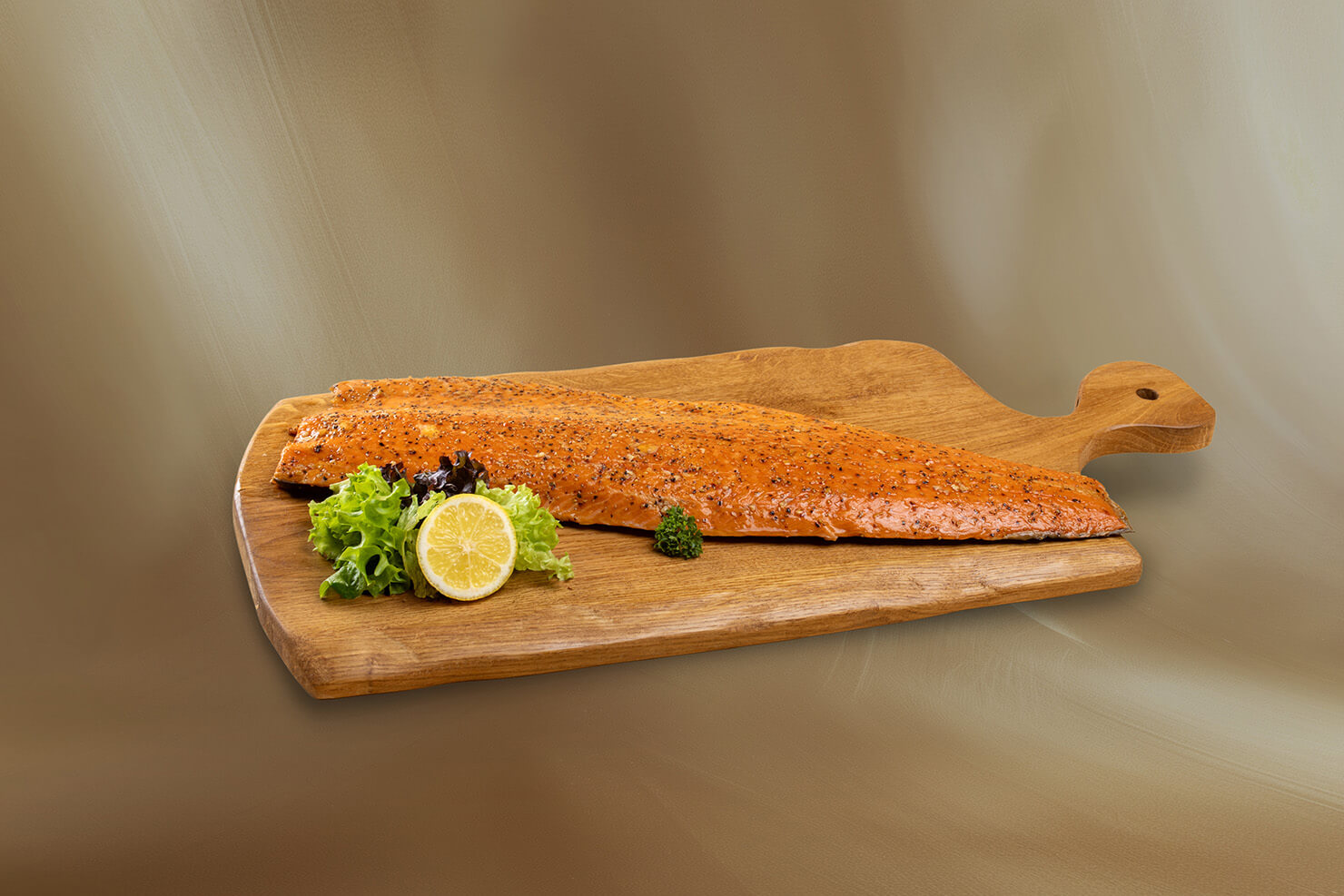 Warm gerookte zalm peper