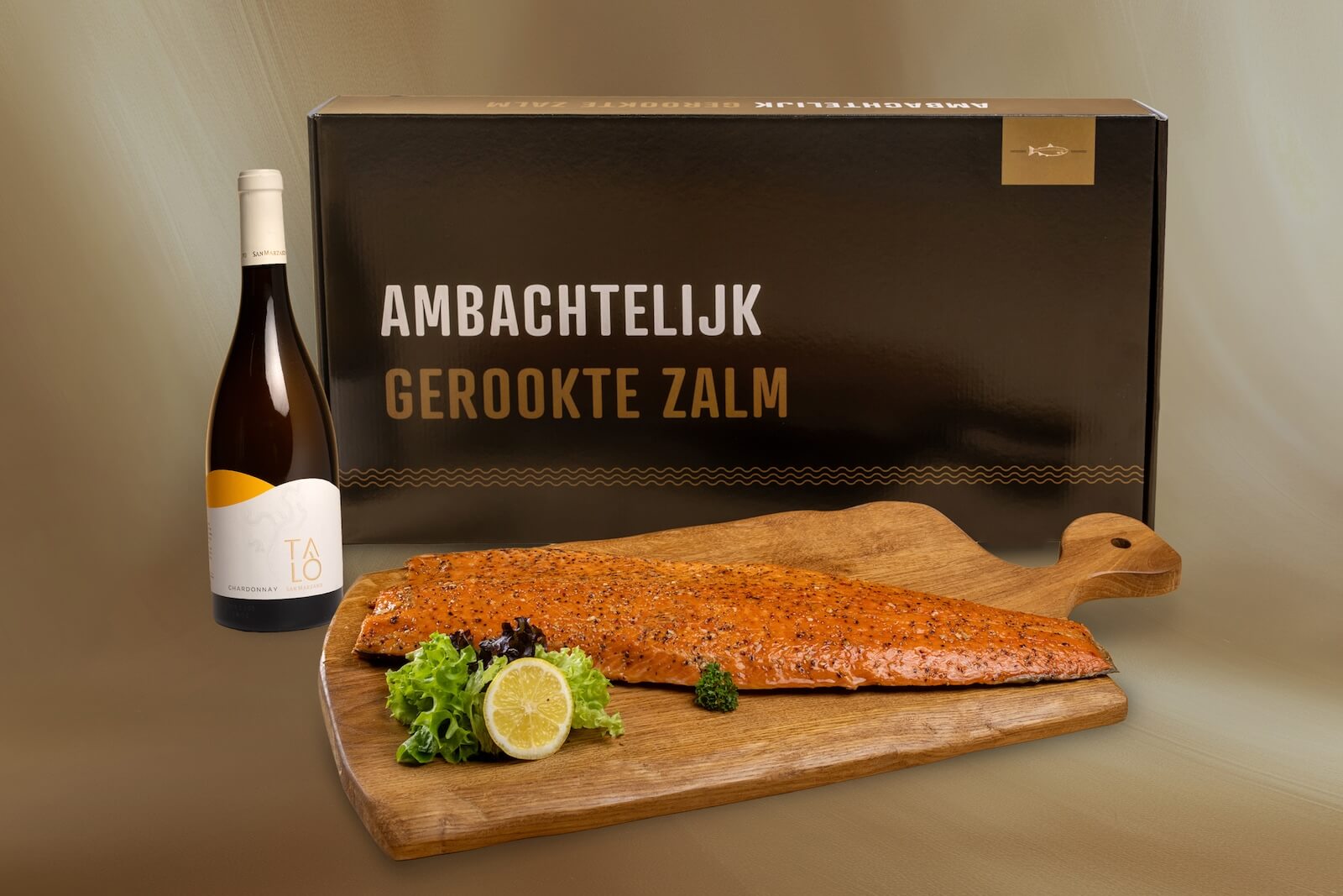 Warm gerookte zalm peper & Chardonnay